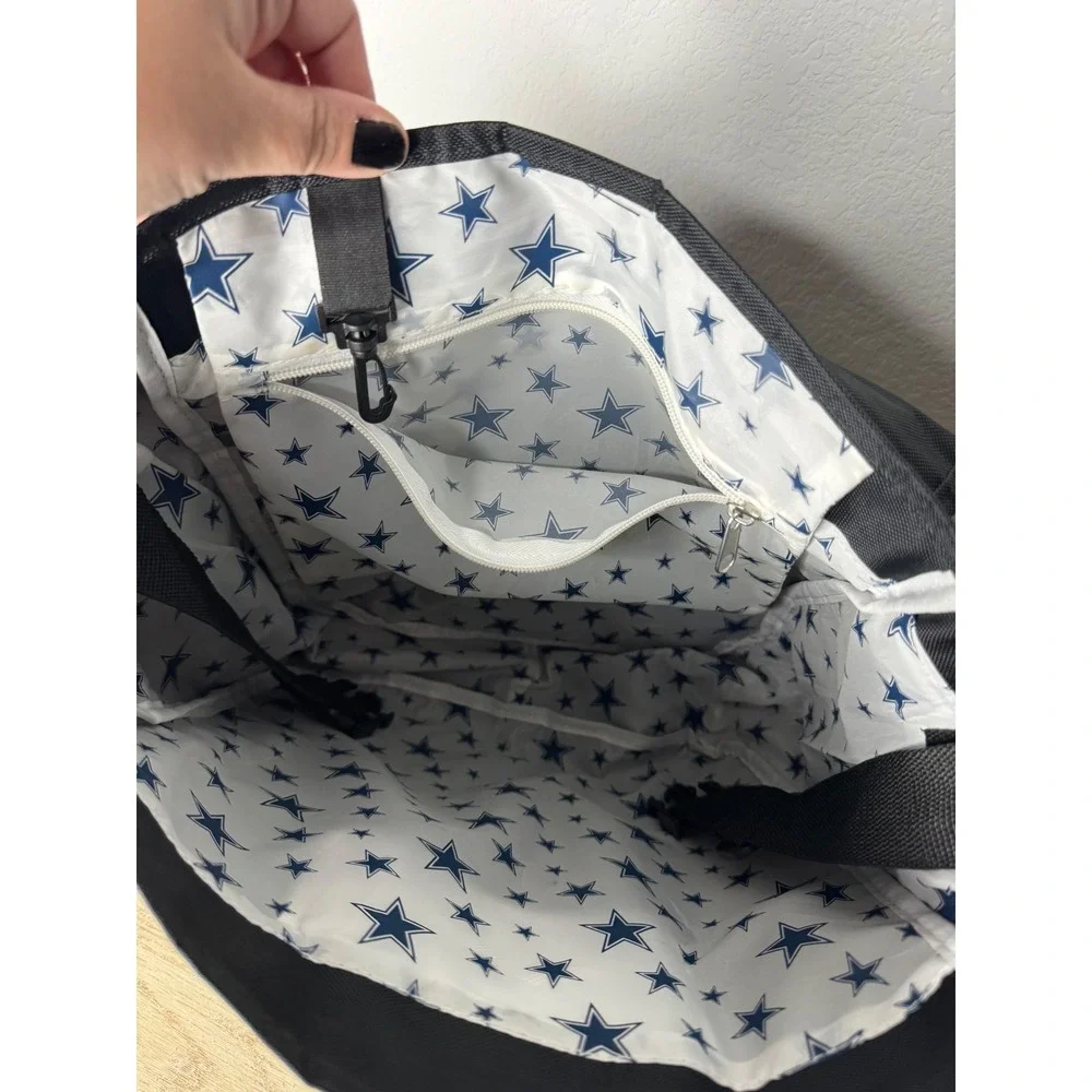 Dallas Cowboys Messenger Bag Black Nylon NFL Star Logo Crossbody Travel Bag